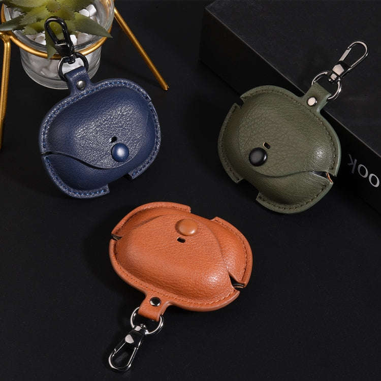 For Redmi Buds 5 Pro / Buds 4 Pro / Buds 8 Business Leather Earphone Protective Case with Hook(Gr...