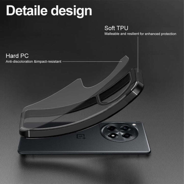 For OnePlus 12R 5G Acrylic+TPU Transparent Shockproof Phone Case(Black)