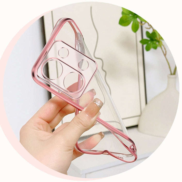 For Redmi Note 13 Pro 4G Plated Gradient Glitter Butterfly Holder TPU Phone Case(Pink)