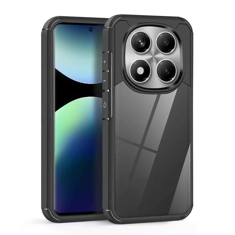 For Redmi Note 14 Pro 4G Acrylic+TPU Transparent Shockproof Phone Case(Black)