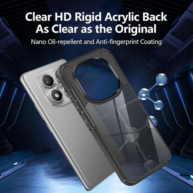 For Redmi Note 14 Pro 4G Acrylic+TPU Transparent Shockproof Phone Case(Black)