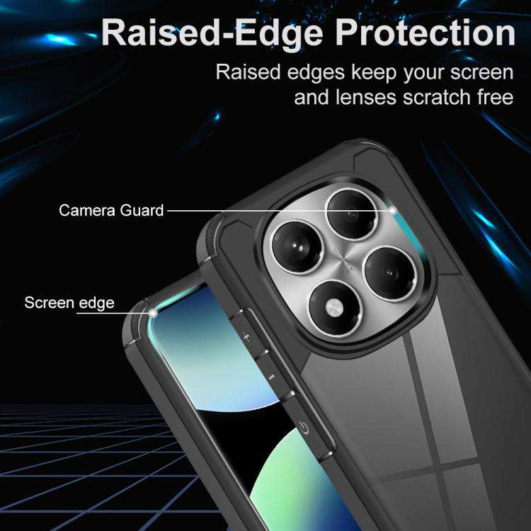 For Redmi Note 14 Pro 4G Acrylic+TPU Transparent Shockproof Phone Case(Black)