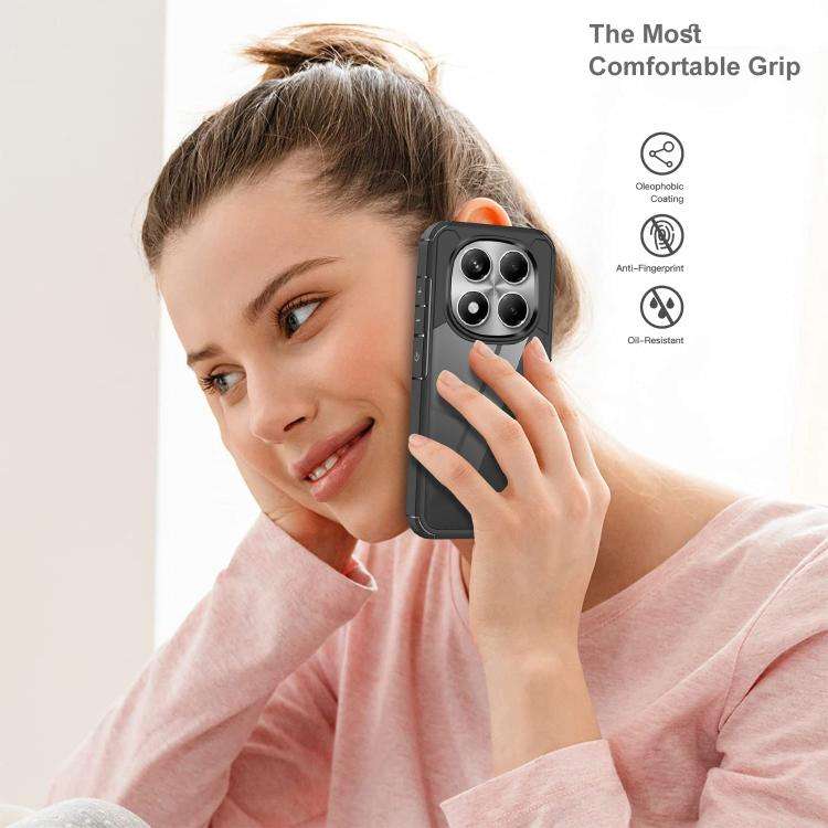 For Redmi Note 14 Pro 4G Acrylic+TPU Transparent Shockproof Phone Case(Black)