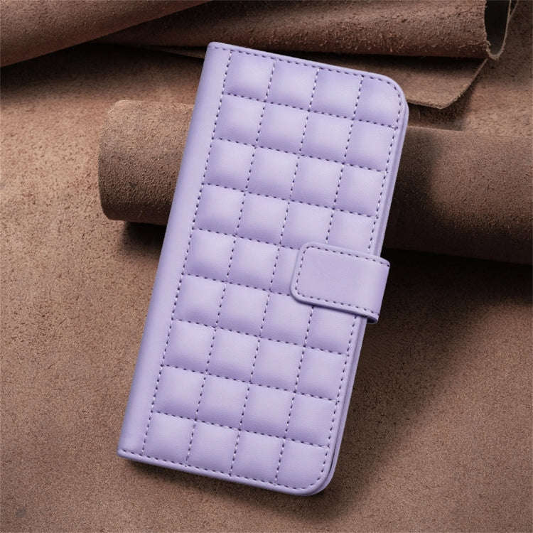 For Nokia C32 Square Texture Leather Phone Case(Purple)