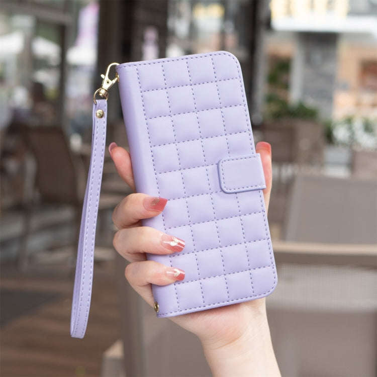 For Nokia C32 Square Texture Leather Phone Case(Purple)