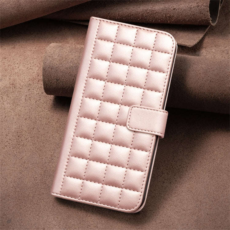 For Nokia C32 Square Texture Leather Phone Case(Rose Gold)