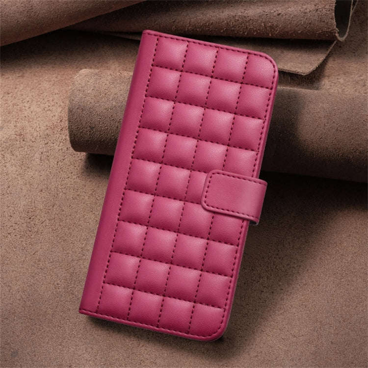For Nokia C32 Square Texture Leather Phone Case(Red)