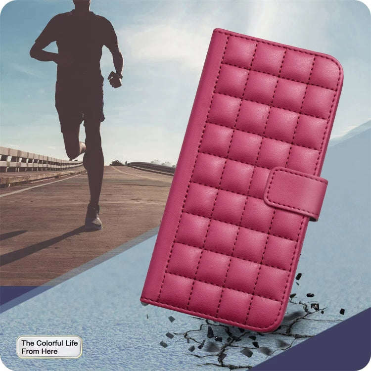 For Nokia C32 Square Texture Leather Phone Case(Red)