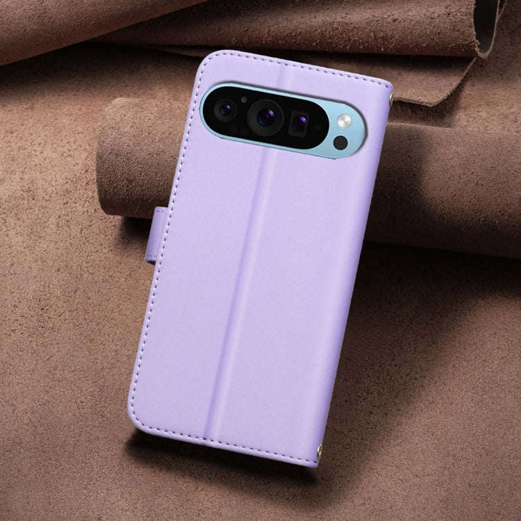 For Google Pixel 9 Pro Square Texture Leather Phone Case(Purple)