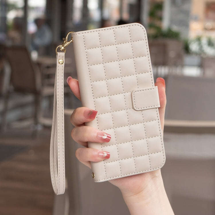 For Honor 100 Pro Square Texture Leather Phone Case(Beige)