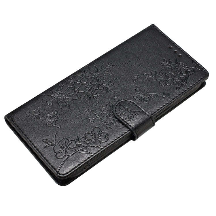 For Blackview A55 Pro Butterflies and Flowers Leather Phone Case(Black)