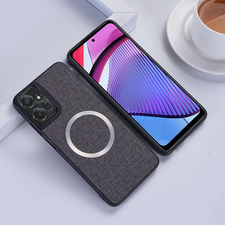 For Motorola Moto G 5G 2024 CD Magsafe Magnetic Cloth Texture Phone Case(Grey)