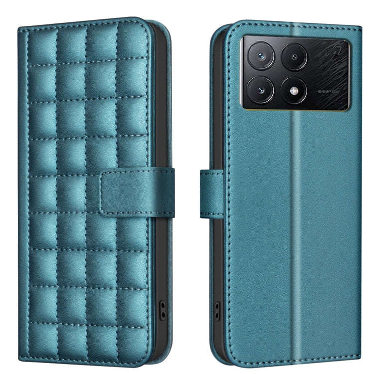 For Xiaomi Poco X6 Pro / Redmi K70E Square Texture Leather Phone Case(Green)
