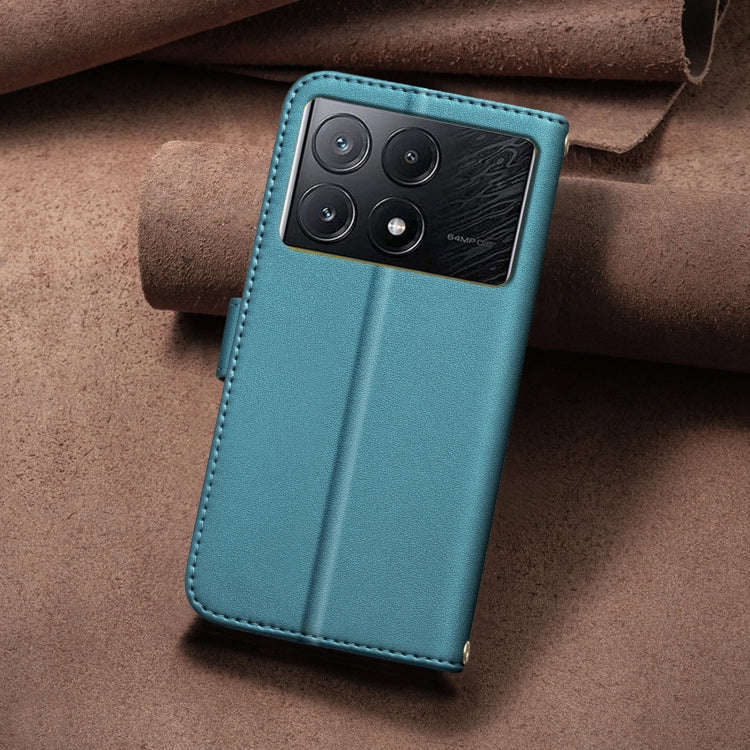 For Xiaomi Poco X6 Pro / Redmi K70E Square Texture Leather Phone Case(Green)