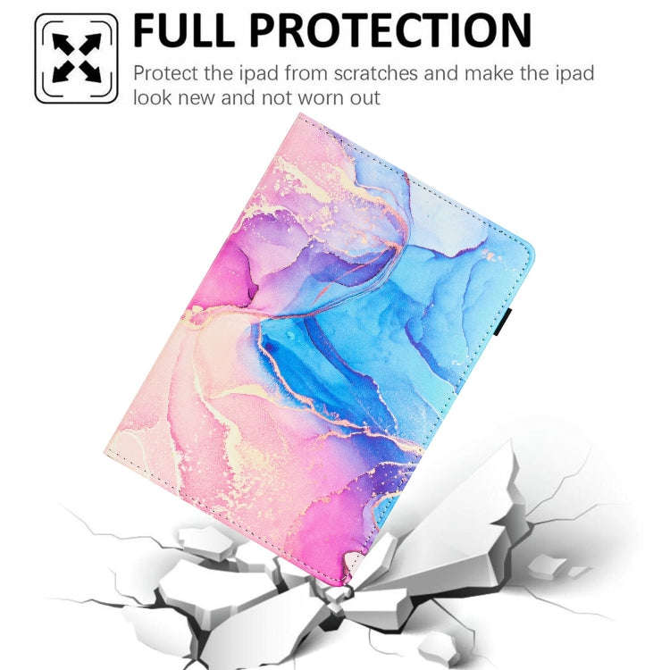 For Lenovo Tab M10 3rd Gen Marble Litchi Leather Smart Tablet Case(Pink Blue)