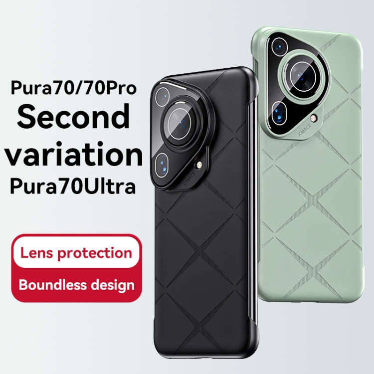 For Huawei Pura 70 Pro Borderless Upshrink Camera Protection Magnetic Phone Case(Silver)