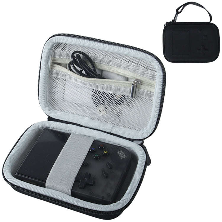 For ANBERNIC RG35XX Plus Game Console Storage Bag Handheld Console Protective Case(Black)