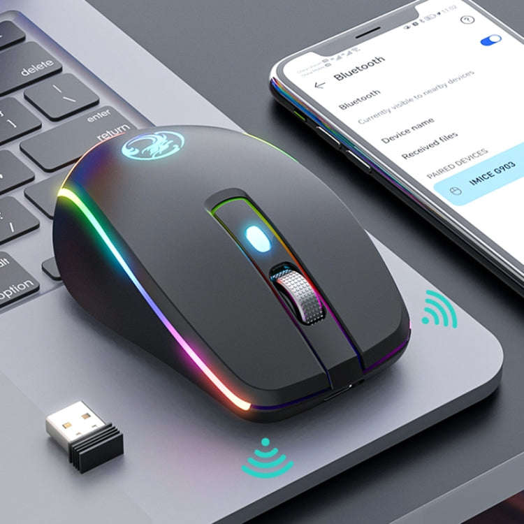 iMICE G903 Bluetooth Dual Mode 6-key Silent Wireless Gaming Mouse(Silver)