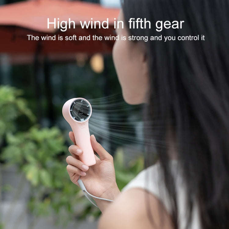N606 Pro HD Digital Display Mini Handheld Fan(Pink)