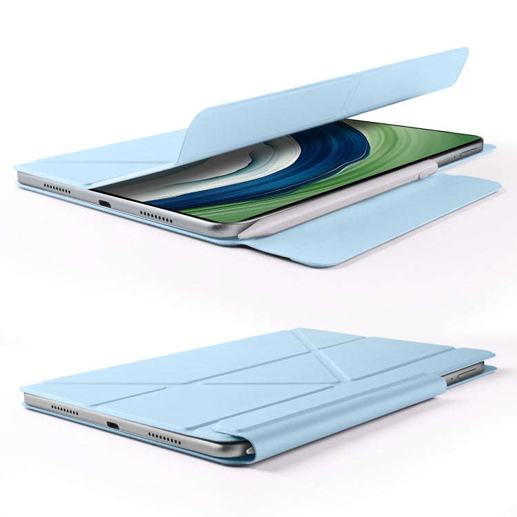 For Huawei MatePad Pro 12.2 2024 Fixed Buckle Magnetic Deformation Leather Tablet Case(Ice Blue)