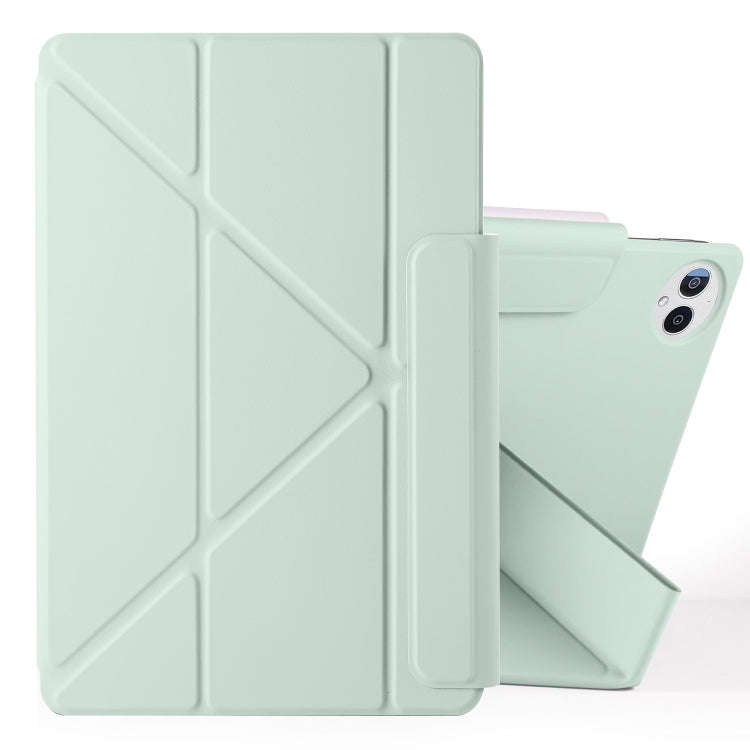 For Huawei MatePad Pro 12.2 2024 Fixed Buckle Magnetic Deformation Leather Tablet Case(Baby Green)