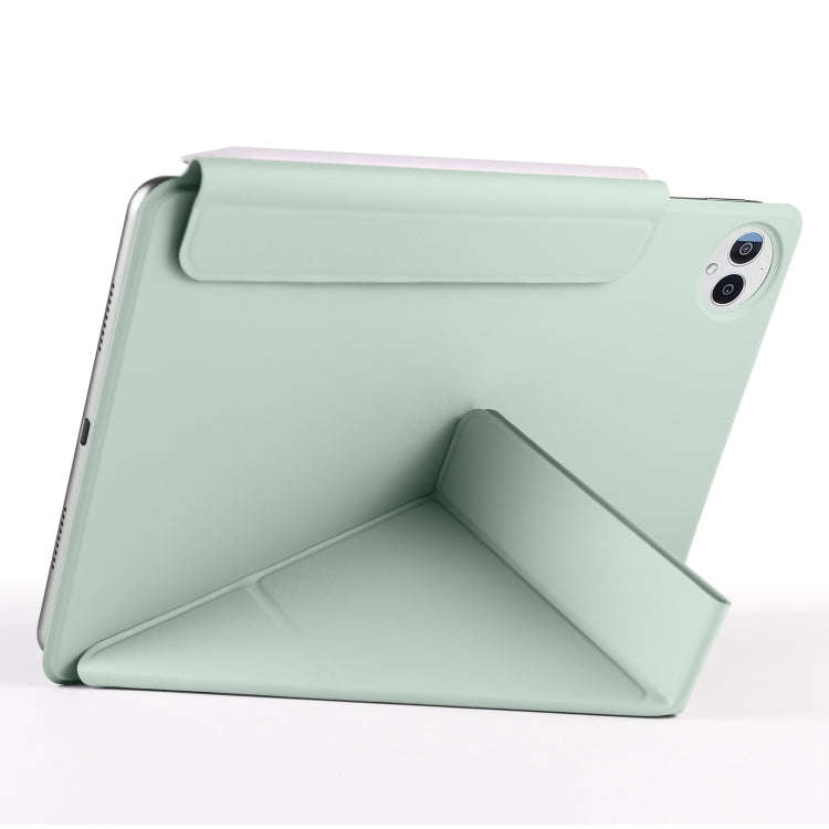 For Huawei MatePad Pro 12.2 2024 Fixed Buckle Magnetic Deformation Leather Tablet Case(Baby Green)