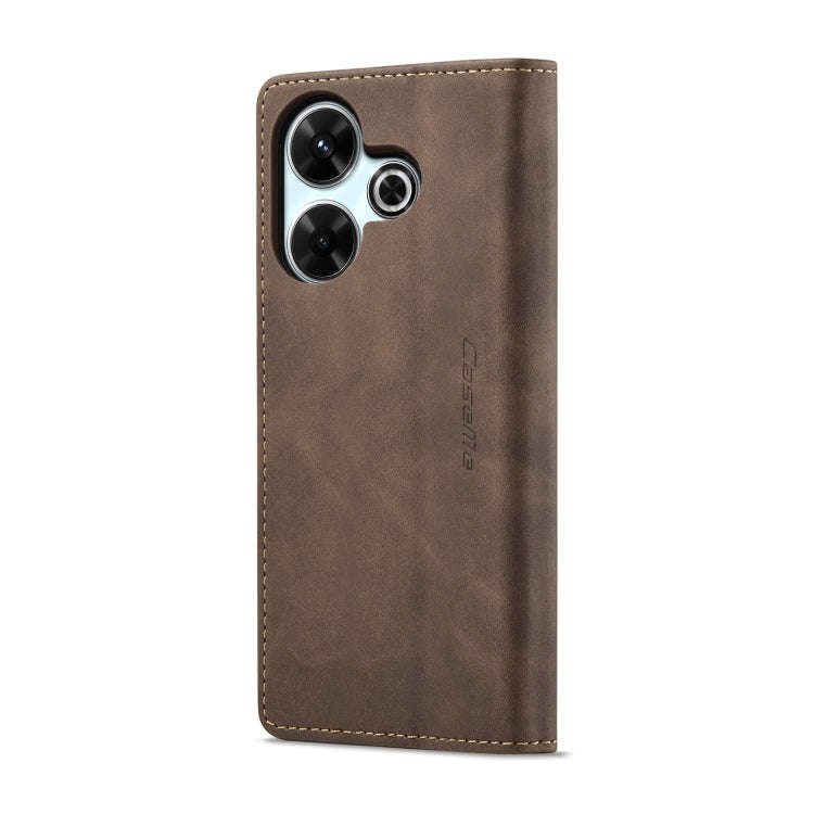 For Redmi 13 CaseMe 013 Multifunctional Horizontal Flip Leather Phone Case(Coffee)