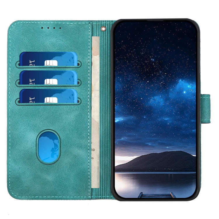 For Honor Magic5 Pro Grid Butterfly Embossed Pattern Leather Phone Case with Lanyard(Light Blue)