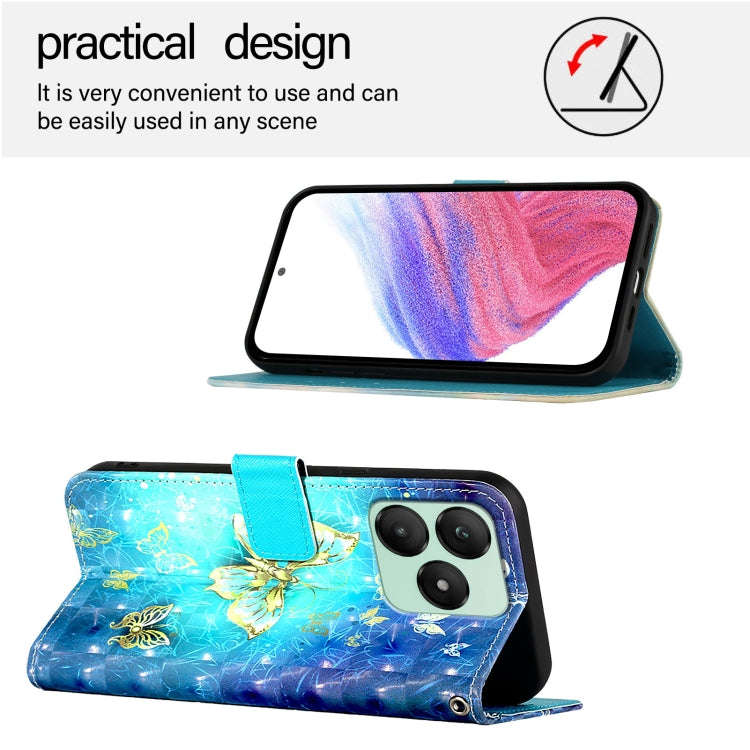 For Wiko T20 3D Painting Horizontal Flip Leather Phone Case(Golden Butterfly)