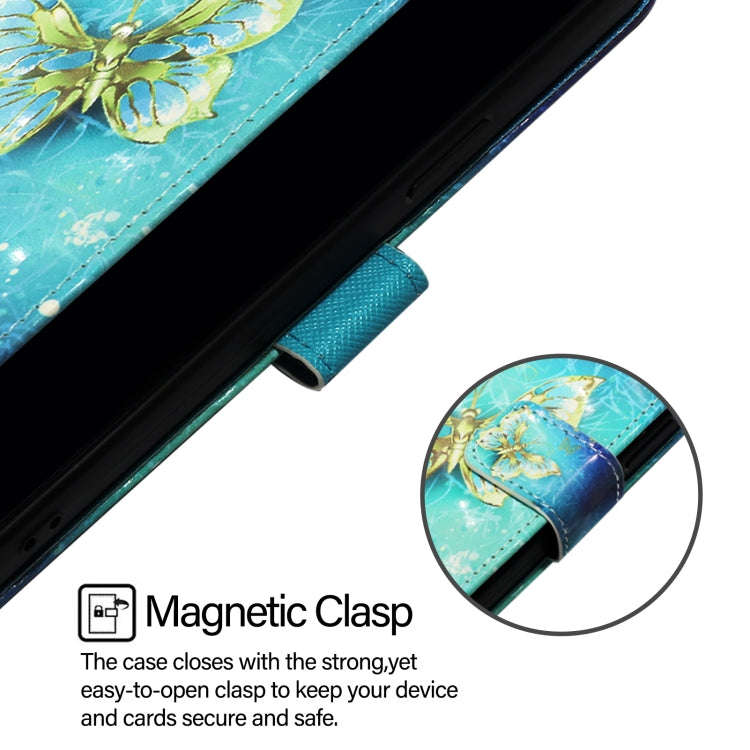 For Wiko T20 3D Painting Horizontal Flip Leather Phone Case(Golden Butterfly)