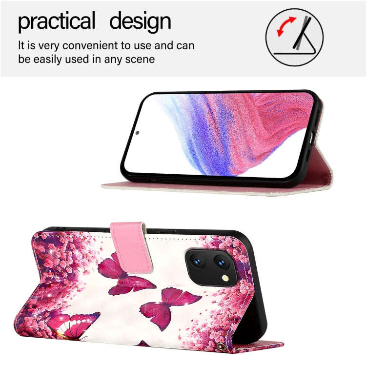 For UMIDIGI Power 7 / Power 7S 3D Painting Horizontal Flip Leather Phone Case(Rose Butterfly)