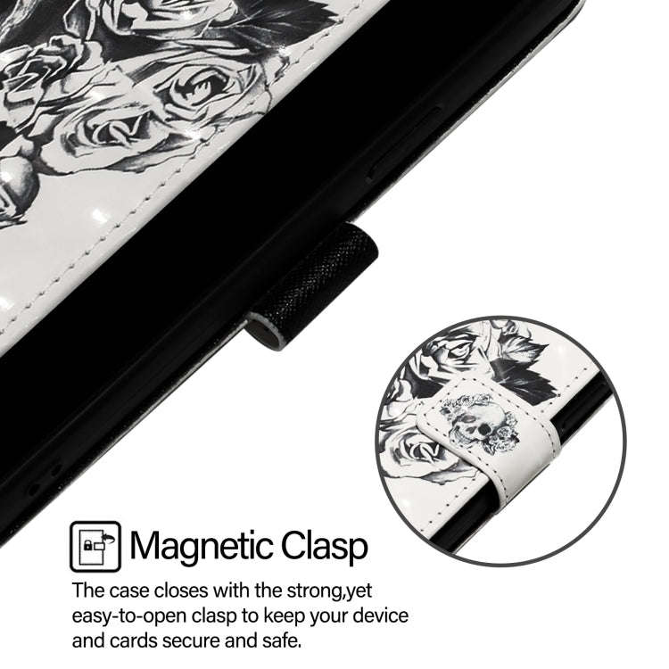 For T-Mobile REVVL 7 Pro 3D Painting Horizontal Flip Leather Phone Case(Skull)