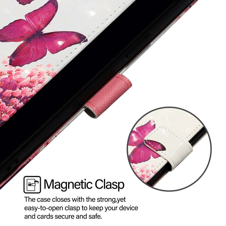 For T-Mobile REVVL 6 / 6x 3D Painting Horizontal Flip Leather Phone Case(Rose Butterfly)
