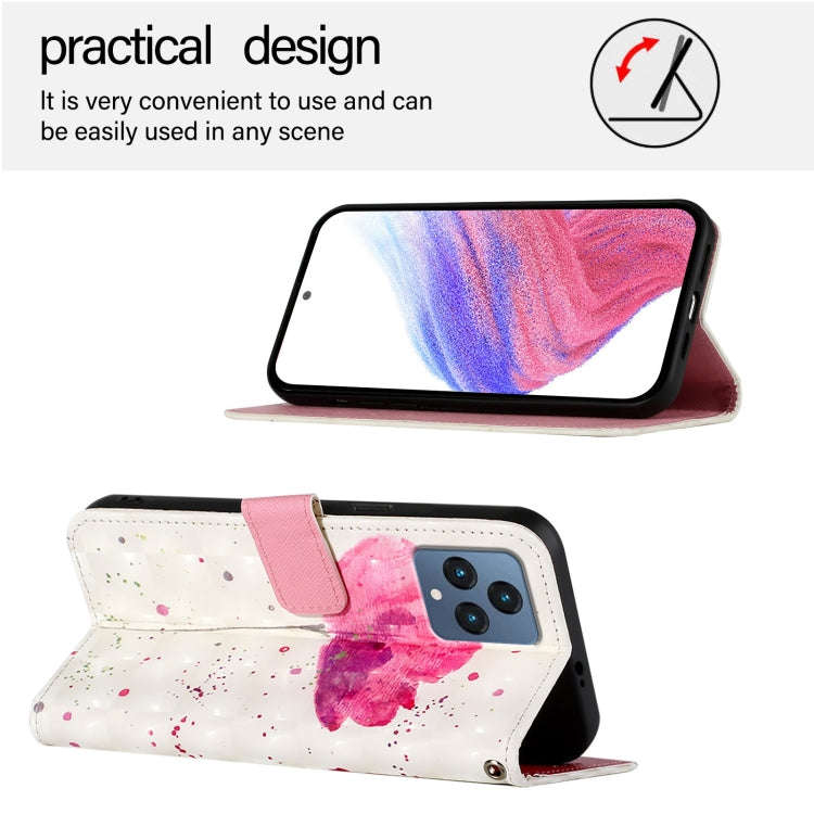 For T-Mobile REVVL 6 / 6x 3D Painting Horizontal Flip Leather Phone Case(Flower)