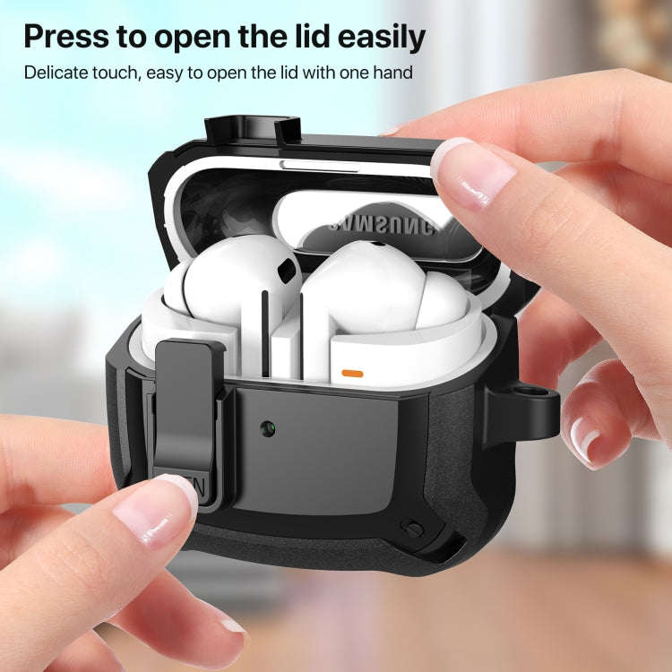 For Samsung Galaxy Buds 3 / 3 Pro Bumblebee Earphone Protective Case with Switch & Hook(Black Blue)