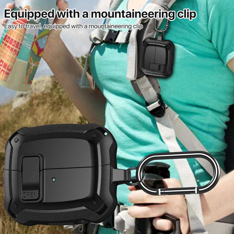 For Samsung Galaxy Buds 3 / 3 Pro Bumblebee Earphone Protective Case with Switch & Hook(Black Blue)