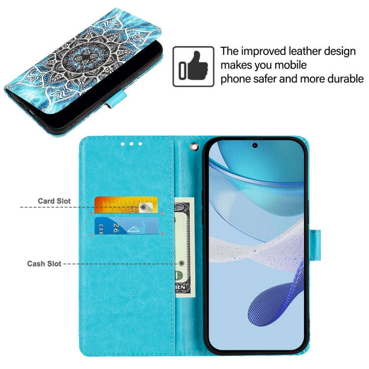 For HMD Pulse Pro   Colored Drawing Pattern Plain Weave Leather Phone Case(Undersea Mandala)