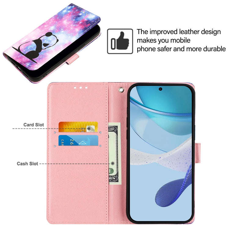 For HMD Pulse Pro   Colored Drawing Pattern Plain Weave Leather Phone Case(Baby Panda)