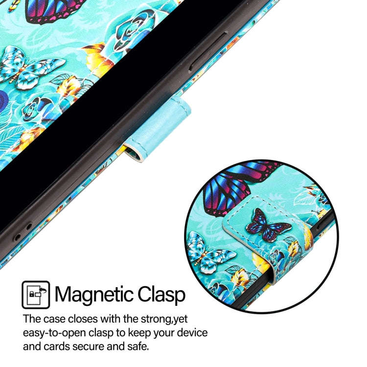 For HMD Pulse Pro   Colored Drawing Pattern Plain Weave Leather Phone Case(Love Butterfly)
