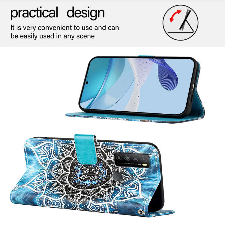 For TCL 30Z T602DL Colored Drawing Pattern Plain Weave Leather Phone Case(Undersea Mandala)
