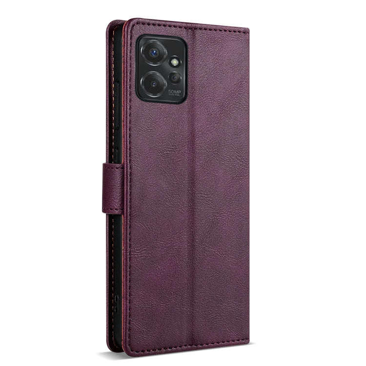 For Motorola Moto G Power 5G N.BEKUS CSJ-P1 Solid Color Leather Phone Case(Wine Red)