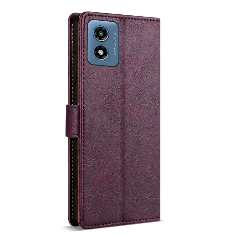 For Motorola Moto G Play 2024 N.BEKUS CSJ-P1 Solid Color Leather Phone Case(Wine Red)
