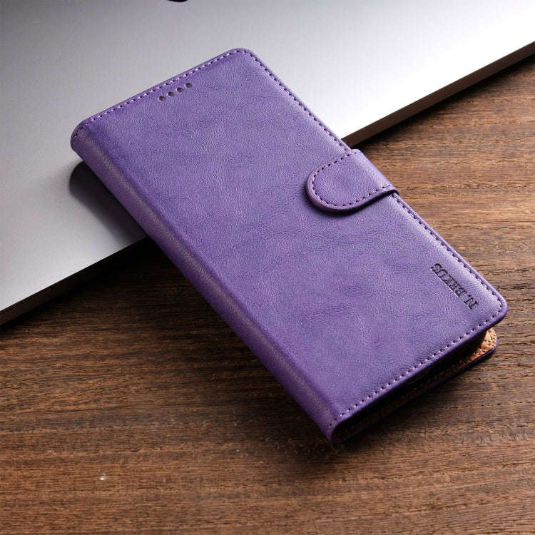 For Motorola Moto G Play 2024 N.BEKUS CSJ-P1 Solid Color Leather Phone Case(Purple)