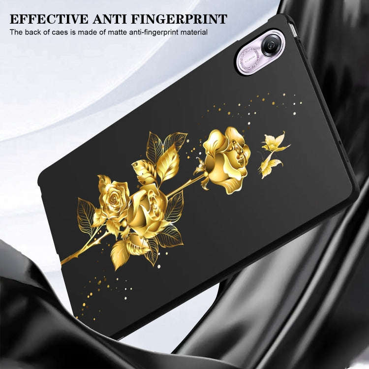 For Honor Pad X8 Pro / X9 Color Painting Pattern Smart Tablet TPU Case(Golden Rose)