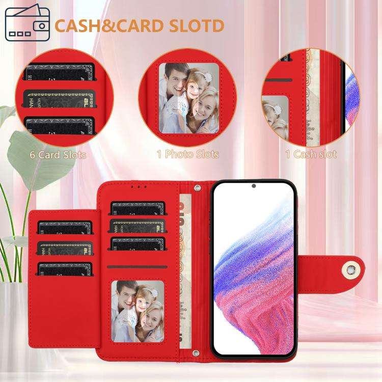 For Umidigi G100 Pro Rhombic Texture Flip Leather Phone Case with Lanyard(Red)