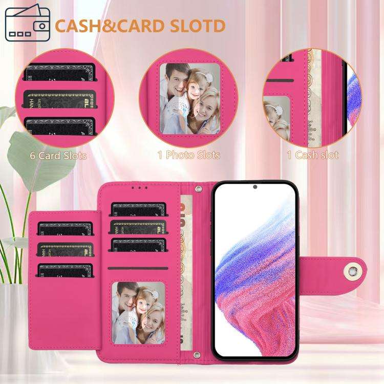 For Umidigi G100 Pro Rhombic Texture Flip Leather Phone Case with Lanyard(Rose Red)