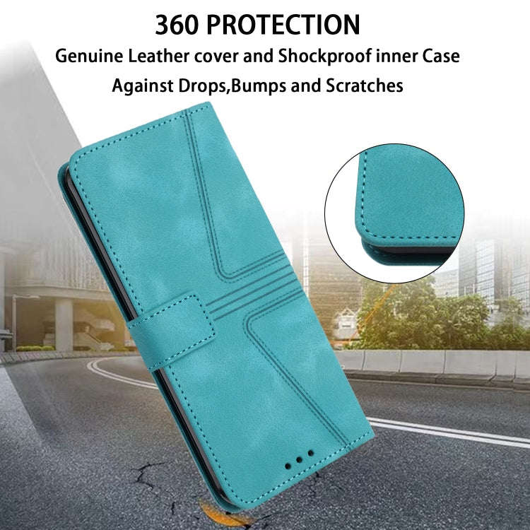 For Honor 200 Pro Triangle Solid Color Leather Phone Case(Green)