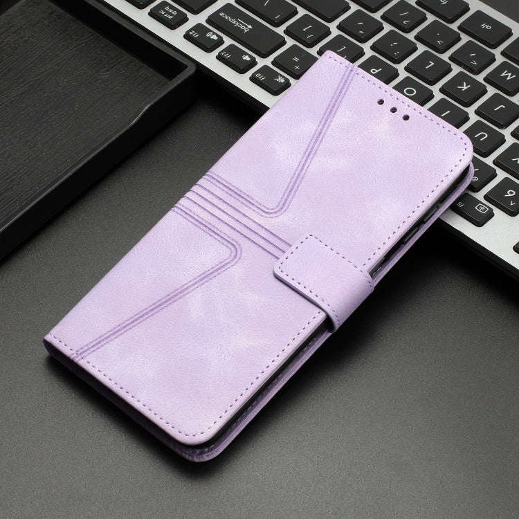 For Honor 200 Pro Triangle Solid Color Leather Phone Case(Purple)