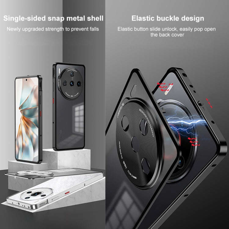 For ZTE nubia Z60S Pro Snap Buckle Metal Frame Frosted Phone Case(Silver)