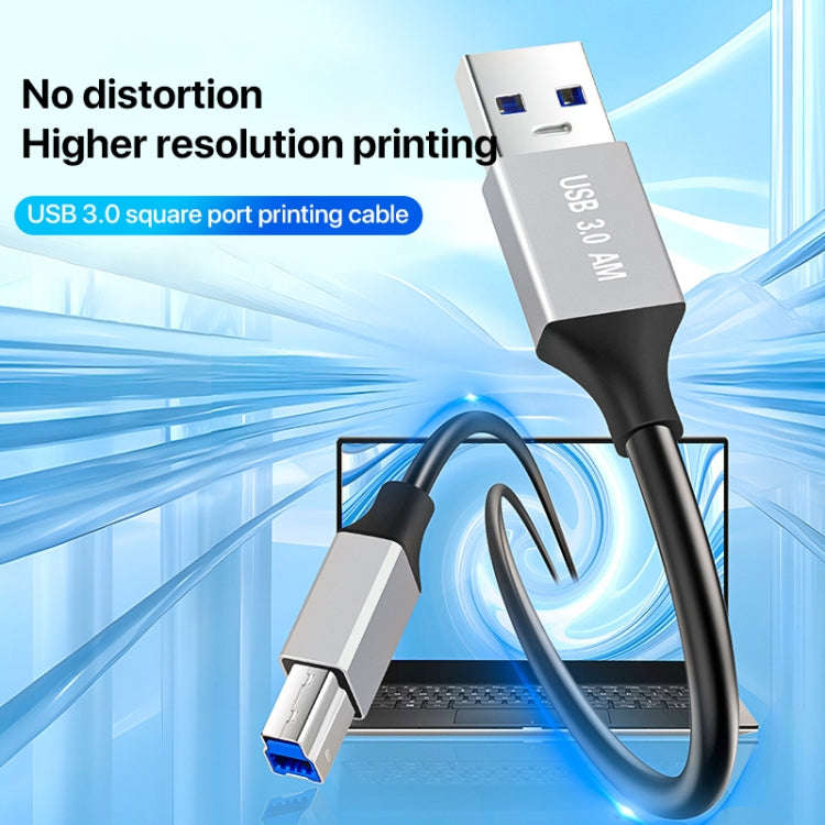 USB 3.0 A Male to USB-B Square Interface Printer Data Transmission Adapter Cable, Length:2m